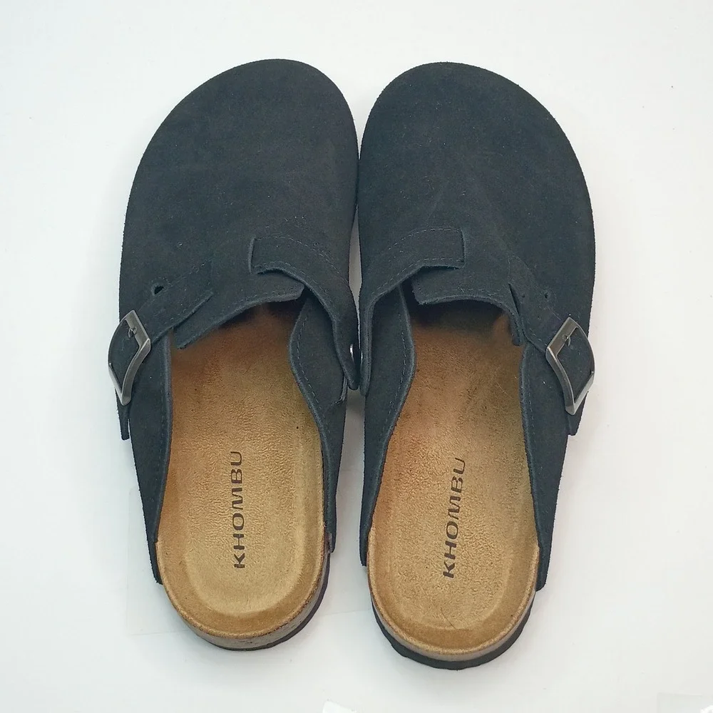 Khombu Damian Mule Men Size 11 Black Suede Cork Insole 1967247